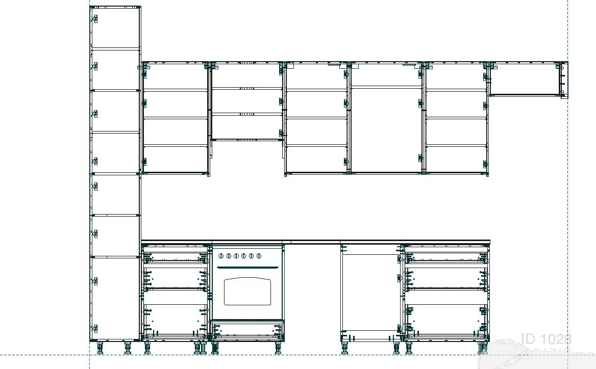 Пример документации. Кухня с фасадами ДСП лам. Egger U 961 Чорний графіт (Графіт) ST2