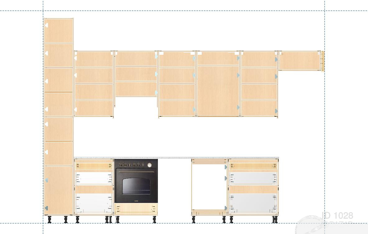 Пример документации. Кухня с фасадами ДСП лам. Egger U 961 Чорний графіт (Графіт) ST2