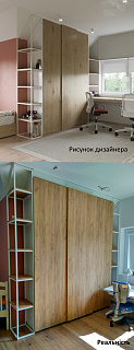 Меблі в дитячій кімнаті з шафою-купе на системі Hettich TopLine L